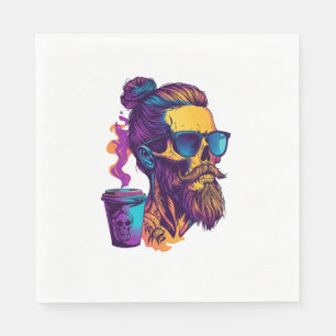 Caffeinated Skull – Funny Barista Skeleton Napkin