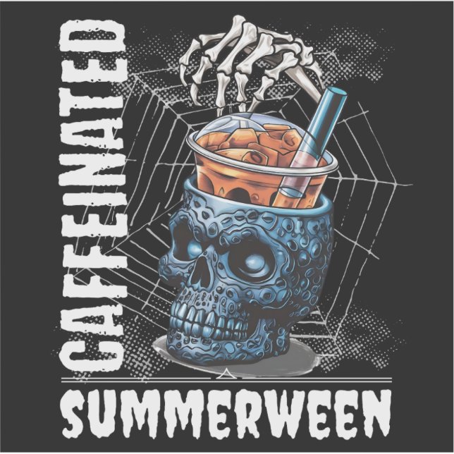 Caffeinated Skull Iced Coffee Summerween Goth (Front)