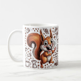 Caffeinated Squirrel Funny Coffee Lover Animal Mug