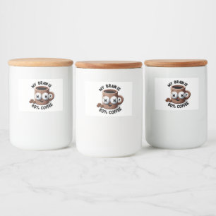 Caffeinated to the Core Cartoon Coffee Mug  Food Label