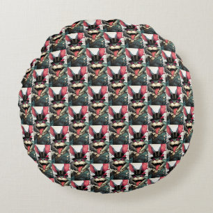 Caffeinated Top Hat Rabbit Magical Society Round Cushion