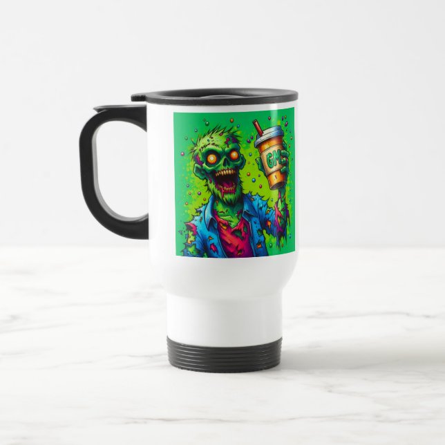 Caffeinated Zombies Travel Mug (Left)