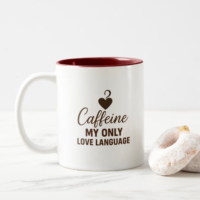 Caffeine Addict Minimalistic Design Coffee Mug  (With Donut)
