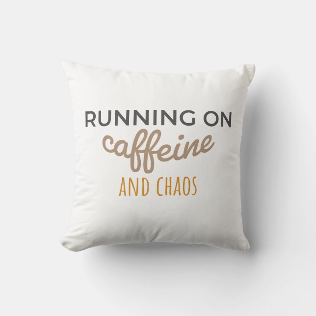 Caffeine and Chaos Mode Cushion (Front)