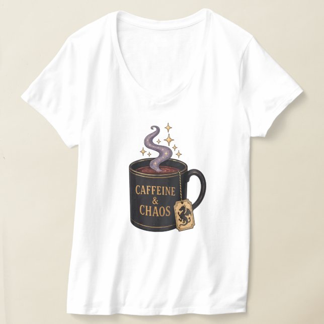 Caffeine and Chaos T-Shirt (Laydown)