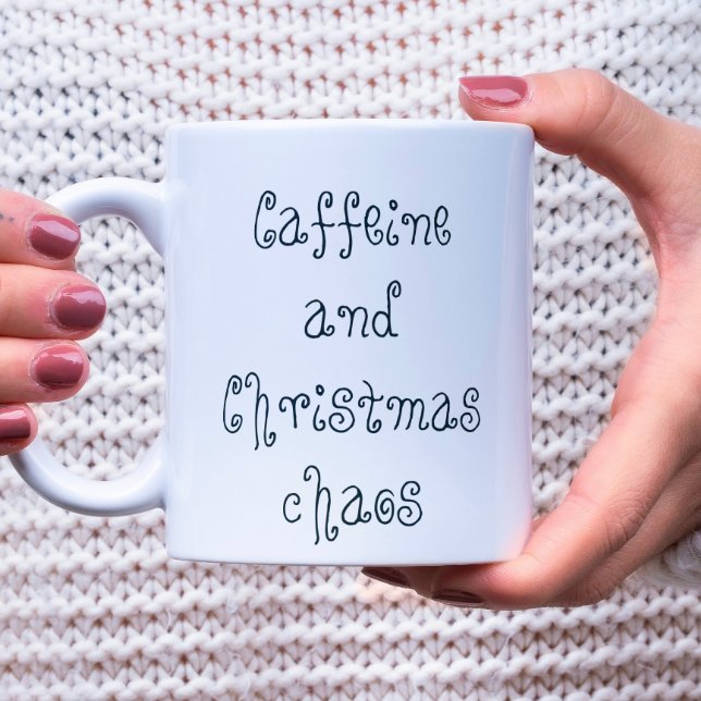 Caffeine And Christmas Chaos Simple Christmas  Mug (Creator Uploaded)