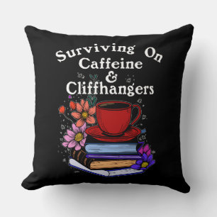 Caffeine And Cliffhangers Colourful Cushion