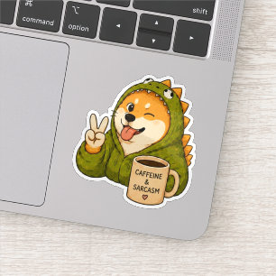 Caffeine And Sarcasm Dog Sticker