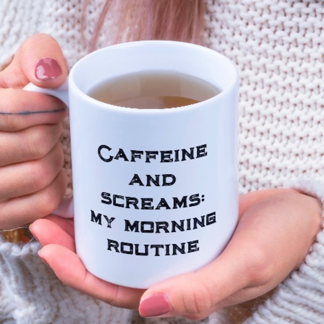 Caffeine And Screams White Halloween Coffee Mug (Creator Uploaded)