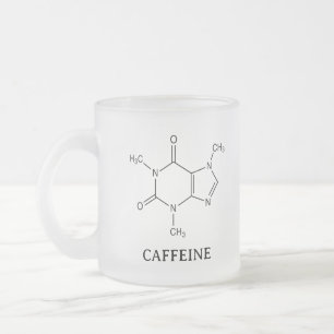 Caffeine Beaker Mug, Chemistry Caffeine Molecule Frosted Glass Coffee Mug