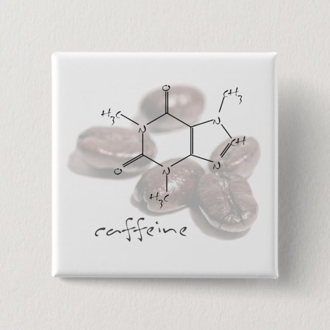 Caffeine beans 15 cm square badge (Front)