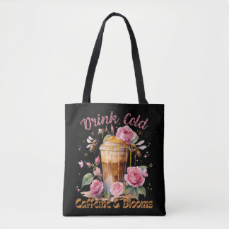 Caffeine & Blooms: Iced Coffee Delight Tote Bag