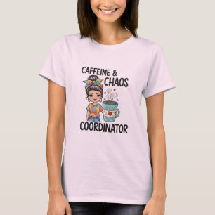 Caffeine & Chaos Queen – Trendy Coffee Graphic Tee