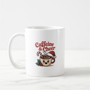 Caffeine & Cheer Mug   Funny Christmas Coffee Gift