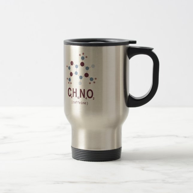 Caffeine Chemical Formula Travel Mug (Right)