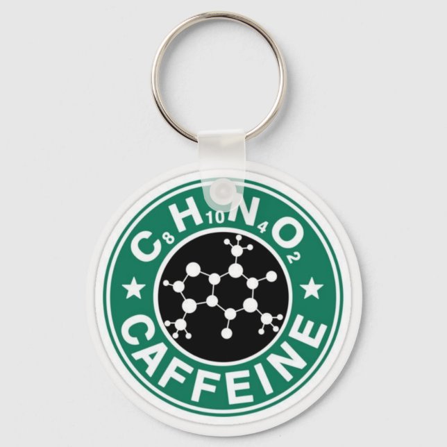 Caffeine Chemistry Key Ring (Front)