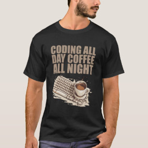 Caffeine Coder Software Developer Engineer Coffee  T-Shirt