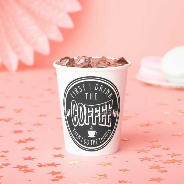 caffeine, coffee, latte, coffee drinker, I love co Paper Cups (Insitu)