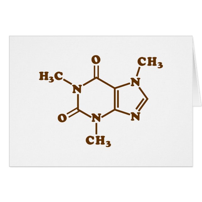 Caffeine Coffee Molecular Chemical Formula (Front Horizontal)