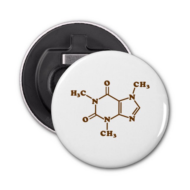 Caffeine Coffee Molecular Chemical Formula Bottle Opener (Front)