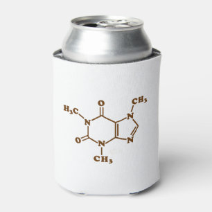 Caffeine Coffee Molecular Chemical Formula Can Cooler