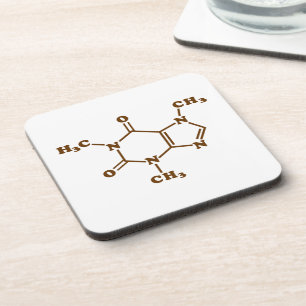 Caffeine Coffee Molecular Chemical Formula Coaster