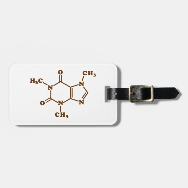 Caffeine Coffee Molecular Chemical Formula Luggage Tag (Front Horizontal)