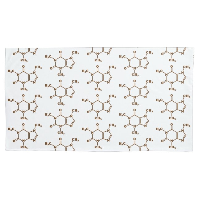 Caffeine Coffee Molecular Chemical Formula Pillowcase (Front-Left)