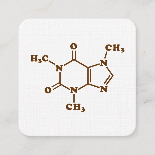 Caffeine Coffee Molecular Chemical Formula Square Business Card (Front)