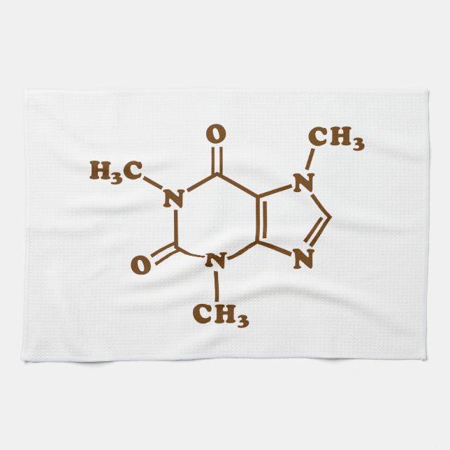 Caffeine Coffee Molecular Chemical Formula Tea Towel (Horizontal)