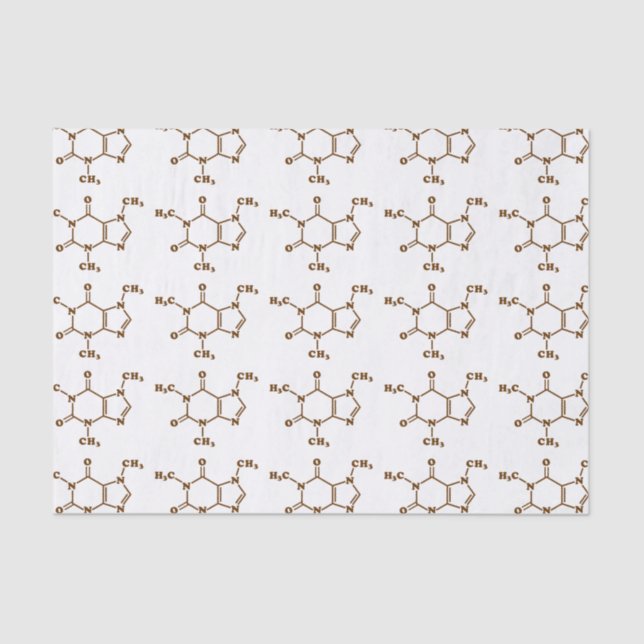 Caffeine Coffee Molecular Chemical Formula Tissue Paper (Front)