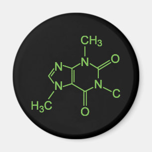Caffeine Coffee Molecule Chemical Diagram Magnet