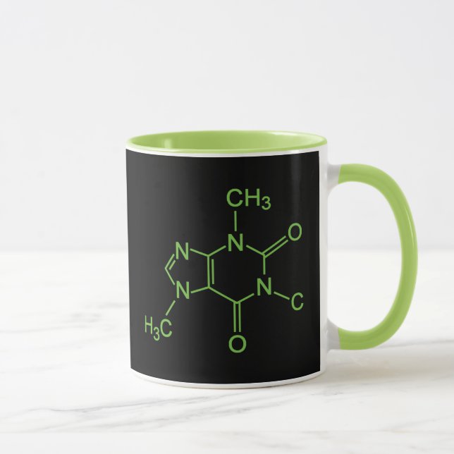 Caffeine Coffee Molecule Chemical Diagram Mug (Right)