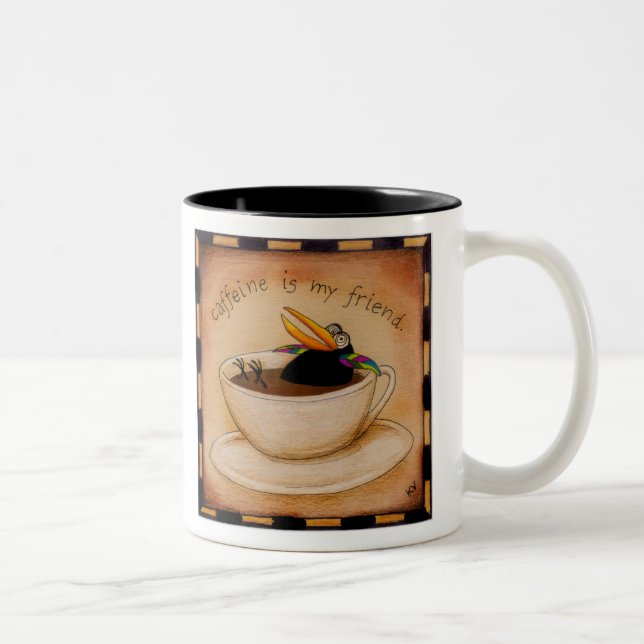 Caffeine fiend crow coffee mug (Right)