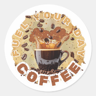 Caffeine First Classic Round Sticker