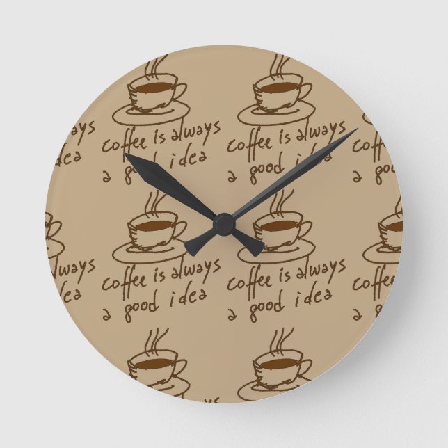 caffeine for coffee lovers round clock (Front)