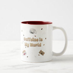 Caffeine is My World Two-Tone Coffee Mug