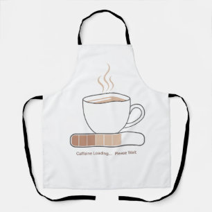 Caffeine Loading -Minimalist Funny Coffee Line Art Apron