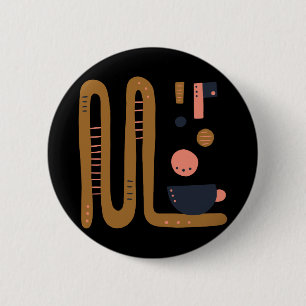 Caffeine Lover Abstraction Design 6 Cm Round Badge