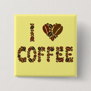 Caffeine Lover - Coffee Beans 15 Cm Square Badge