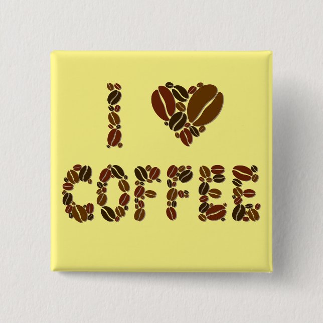Caffeine Lover - Coffee Beans 15 Cm Square Badge (Front)