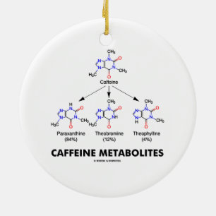 Caffeine Metabolites (Caffeine Molecule Chemistry) Ceramic Tree Decoration