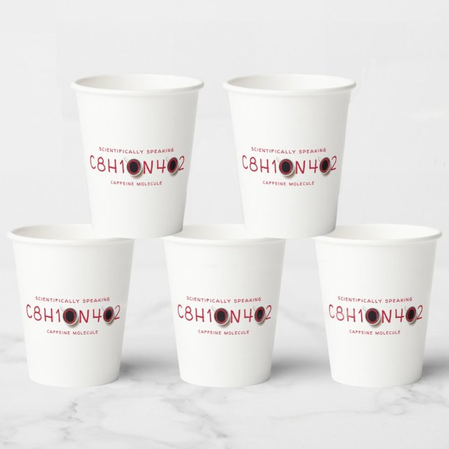 Caffeine Molecular Coffee Formula Paper Cups (Creator Uploaded)