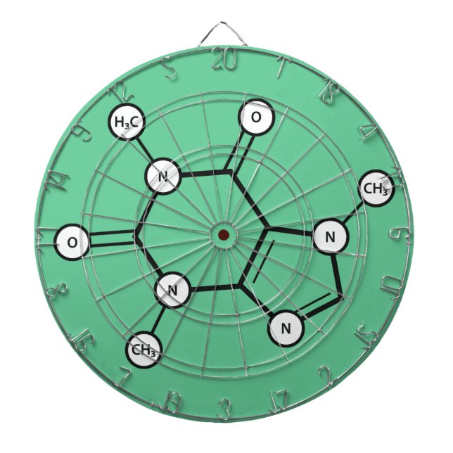 caffeine molecular structure dartboard (Front)