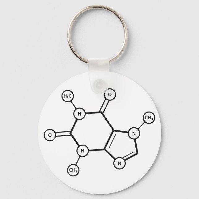 caffeine molecular structure key ring (Front)