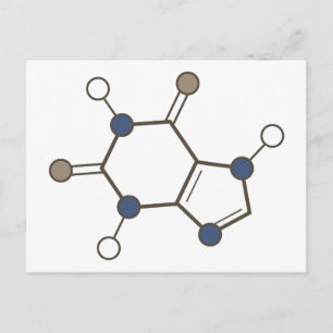 caffeine molecular structure postcard