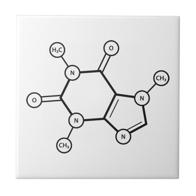 caffeine molecular structure tile (Front)