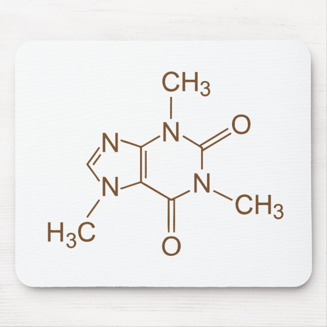 Caffeine Molecule Chemical Symbol Geek Nerd Mouse Mat (Front)