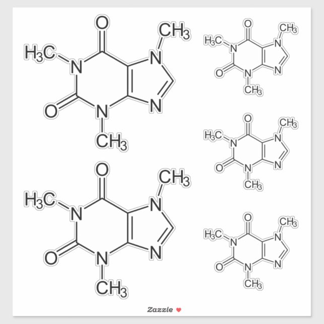 Caffeine Molecule Chemistry Coffee Atoms (Sheet)