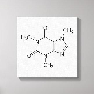 Caffeine Molecule Chemistry Coffee Atoms Canvas Print